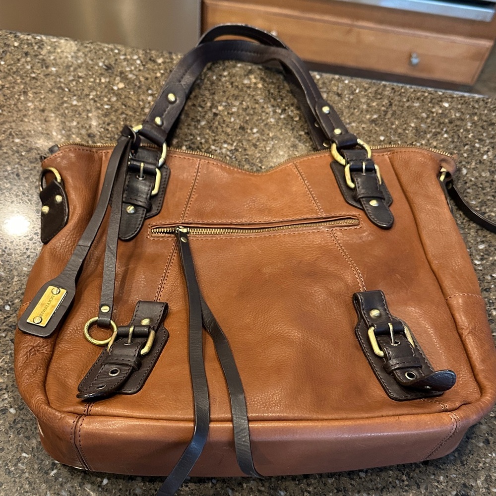 Lucky Brand Tan and Brown Leather Tote - Picture 3 of 9